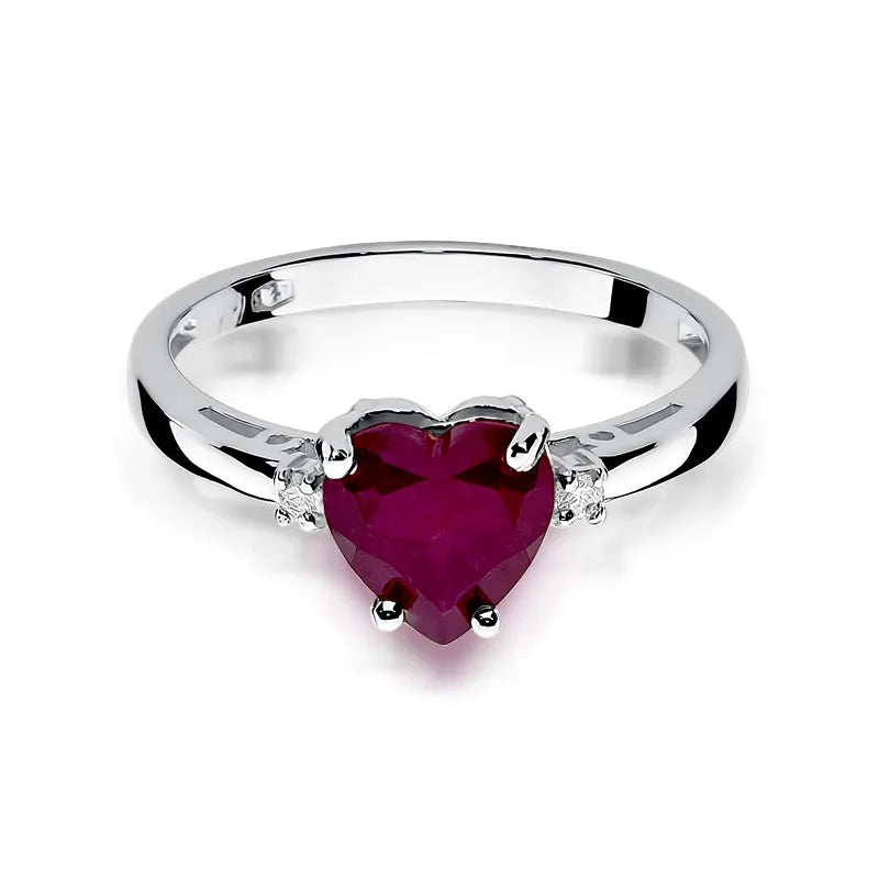 zlatý prsteň s 1,70 ct rubínom a 0,029 ct diamantmi w0012-rur-01