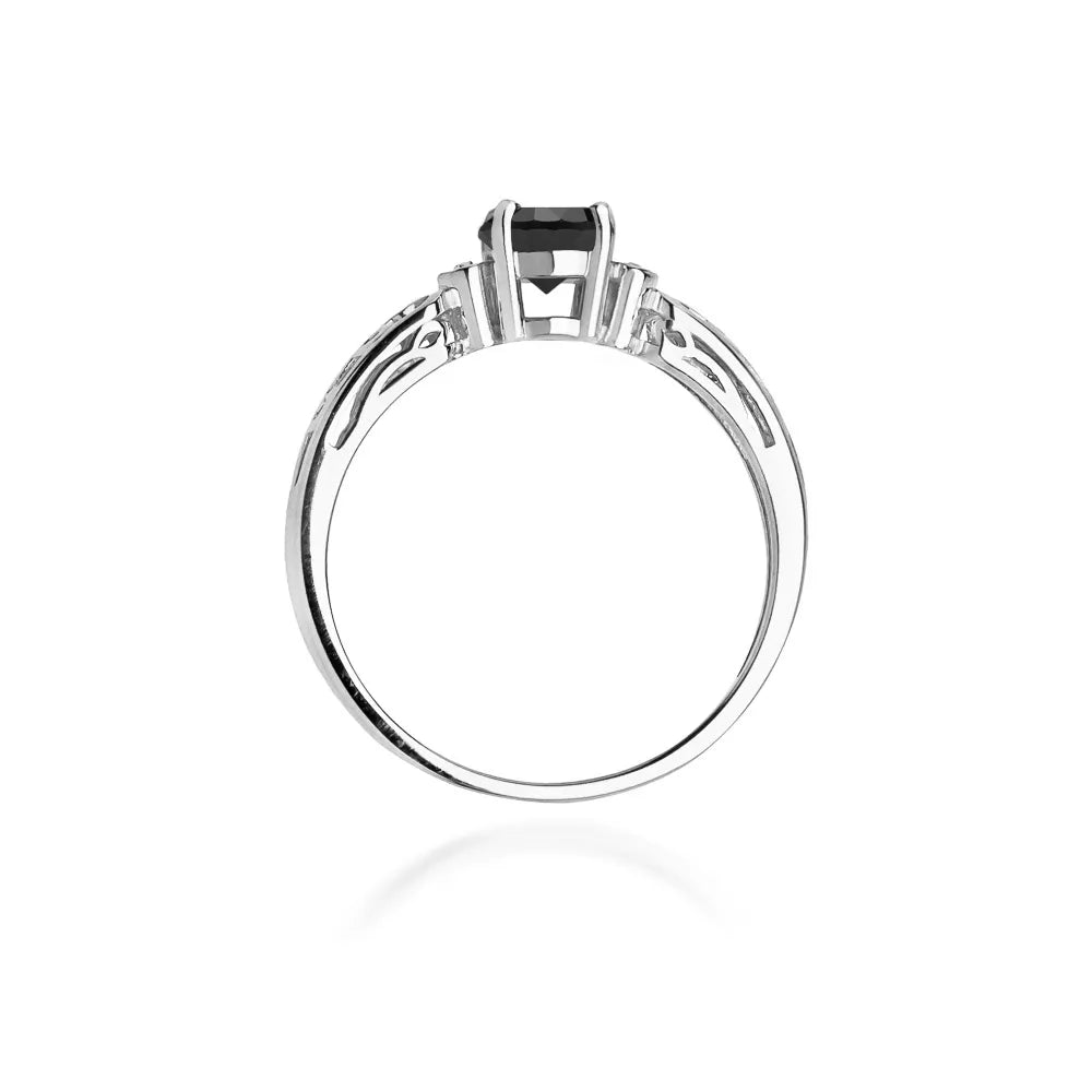 zlatý prsteň s 0,50 ct čiernymi a 0,02 ct diamantmi w0014-dib-01