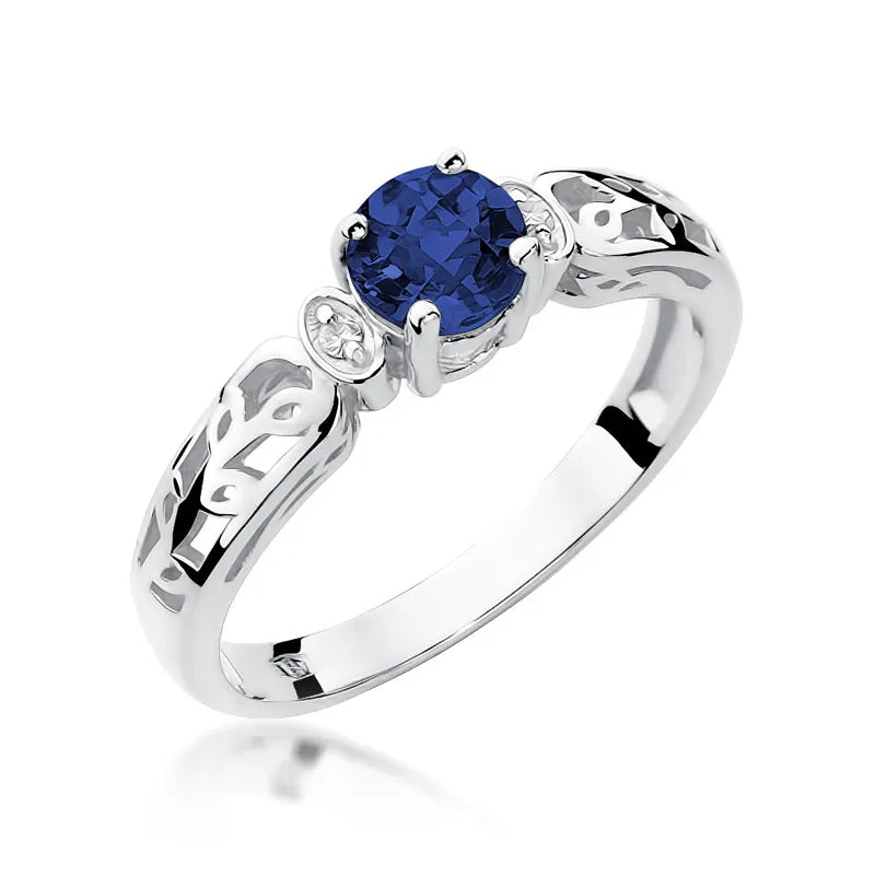 zlatý prsteň so zafírom 0,50 ct a diamantmi 0,02 ct w0014-sab-01