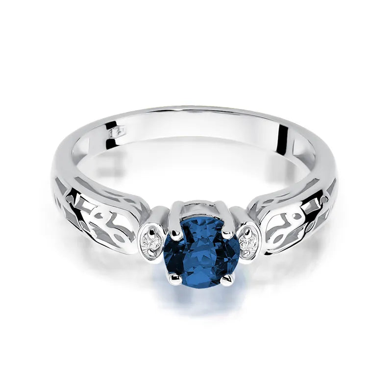 zlatý prsteň so zafírom 0,50 ct a diamantmi 0,02 ct w0014-sab-01