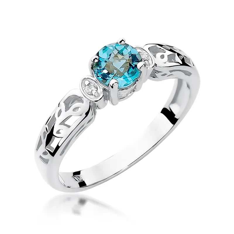 zlatý prsteň s topásom 0,50 ct a diamantmi 0,02 ct w0014-tob-01
