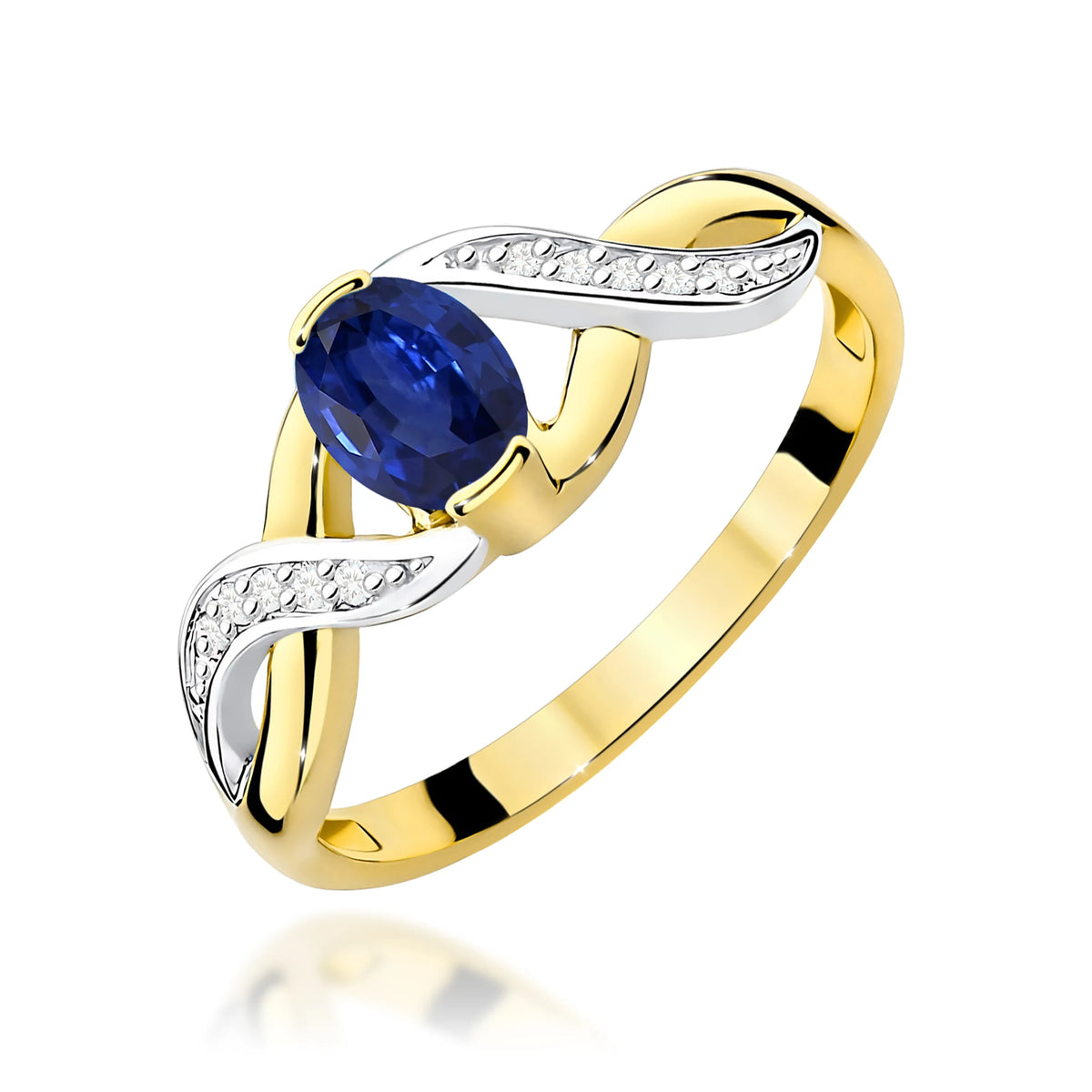 Bague en or avec saphir de 0,70 ct et diamants de 0,05 ct