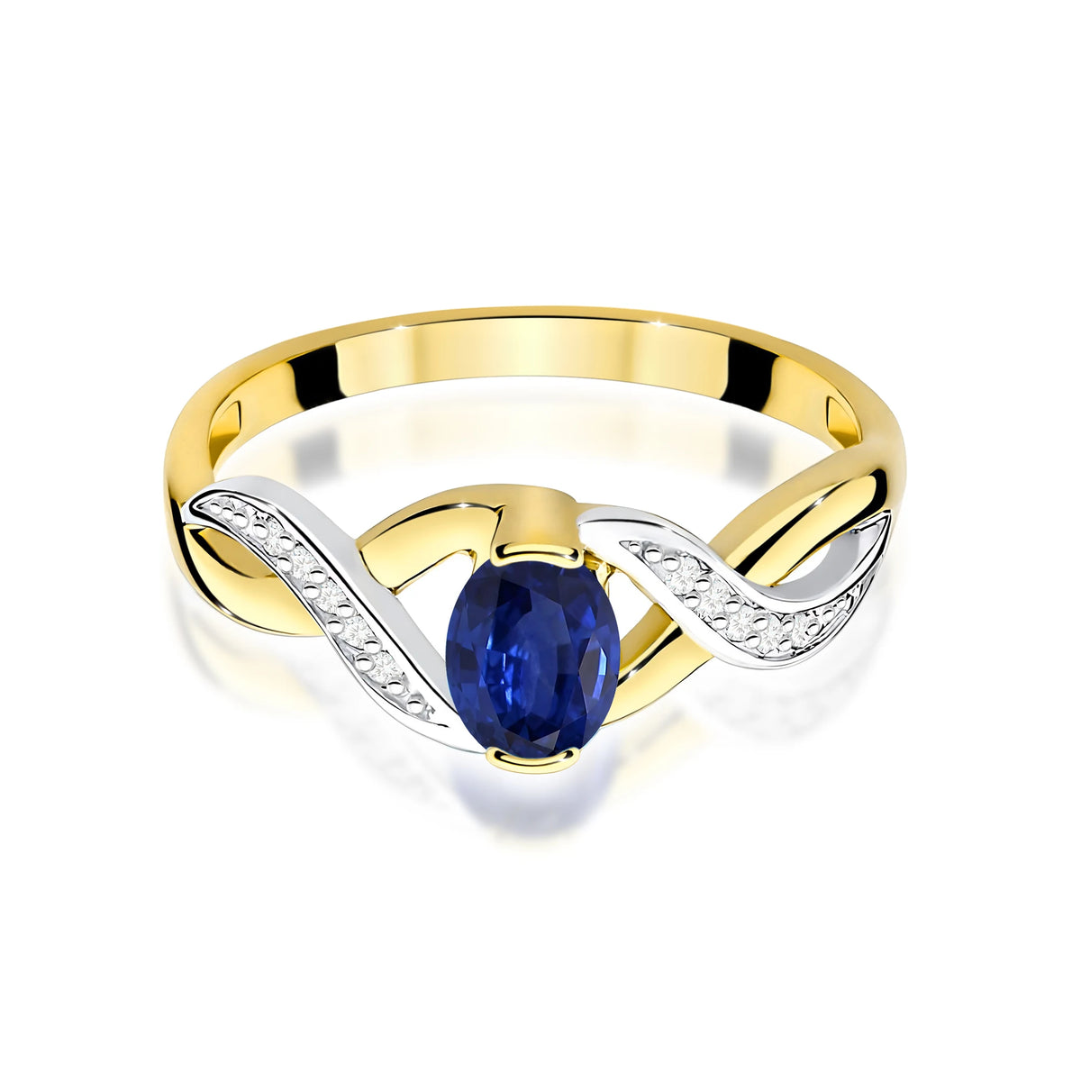 Bague en or avec saphir de 0,70 ct et diamants de 0,05 ct