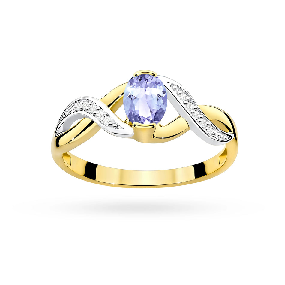 Zlatý prsten s 0,40ct tanzanitem a 0,05ct diamanty