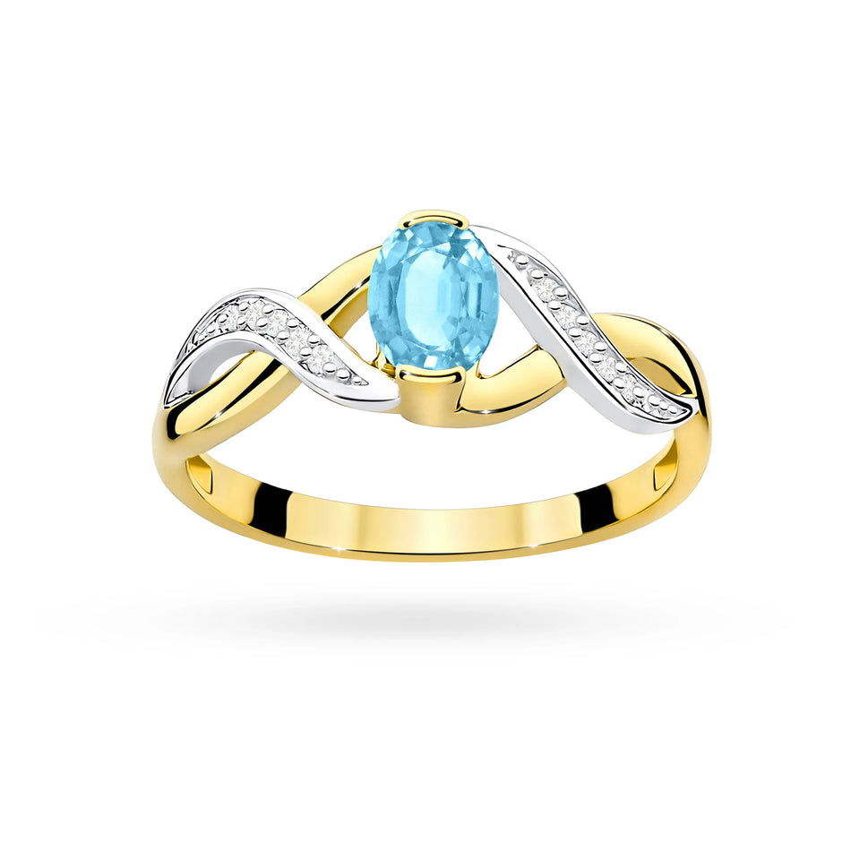Zlatý prsten s topazem 0,50 ct a diamanty 0,05 ct