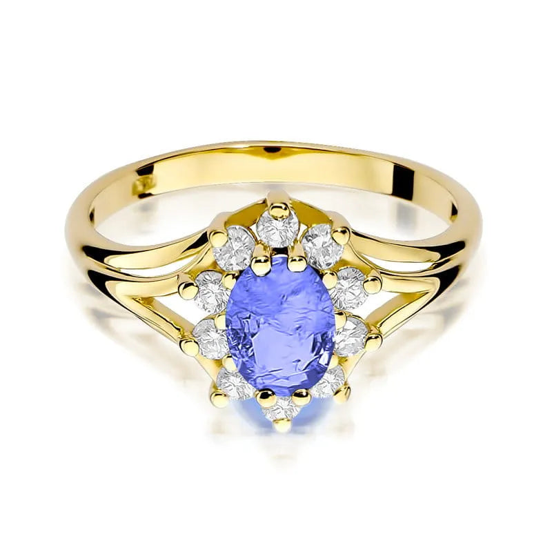zlatý prsteň s 0,70 ct tanzanitom a 0,30 ct diamantmi w0037-tap-01