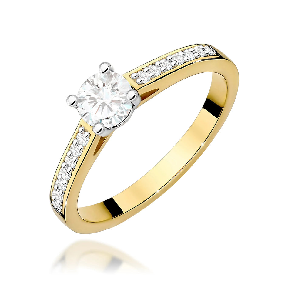 Zlatý prsteň s diamantmi 0,50 ct a 0,12 ct
