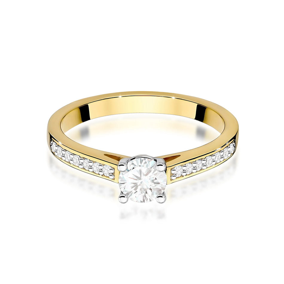 Zlatý prsteň s diamantmi 0,50 ct a 0,12 ct