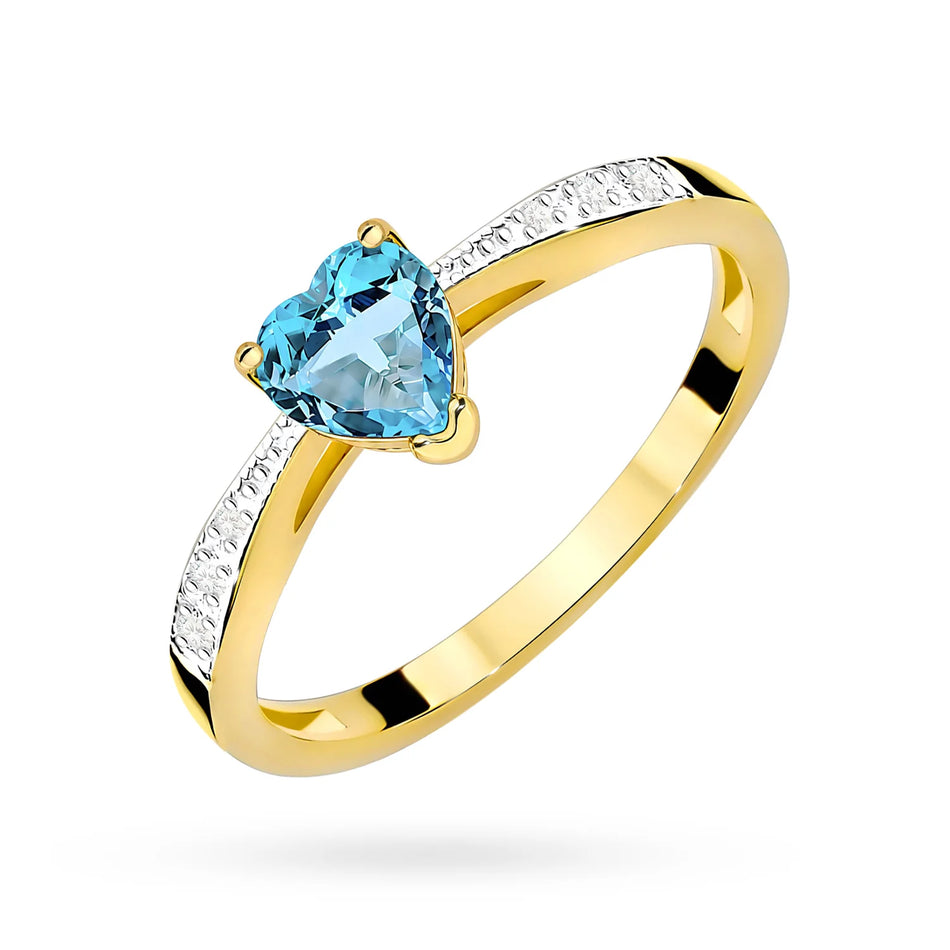 Bague en or avec topaze de 0,50 ct et diamants de 0,03 ct