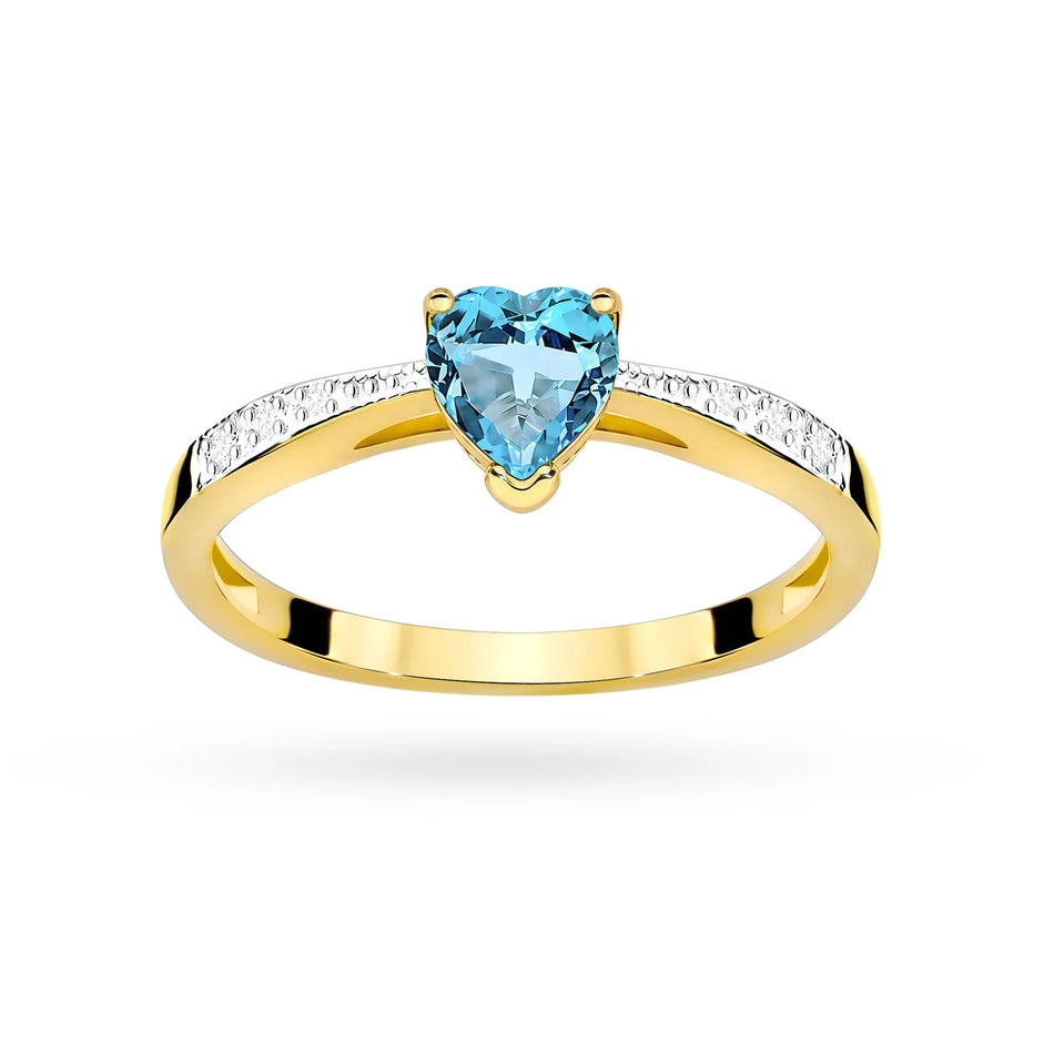 Bague en or avec topaze de 0,50 ct et diamants de 0,03 ct