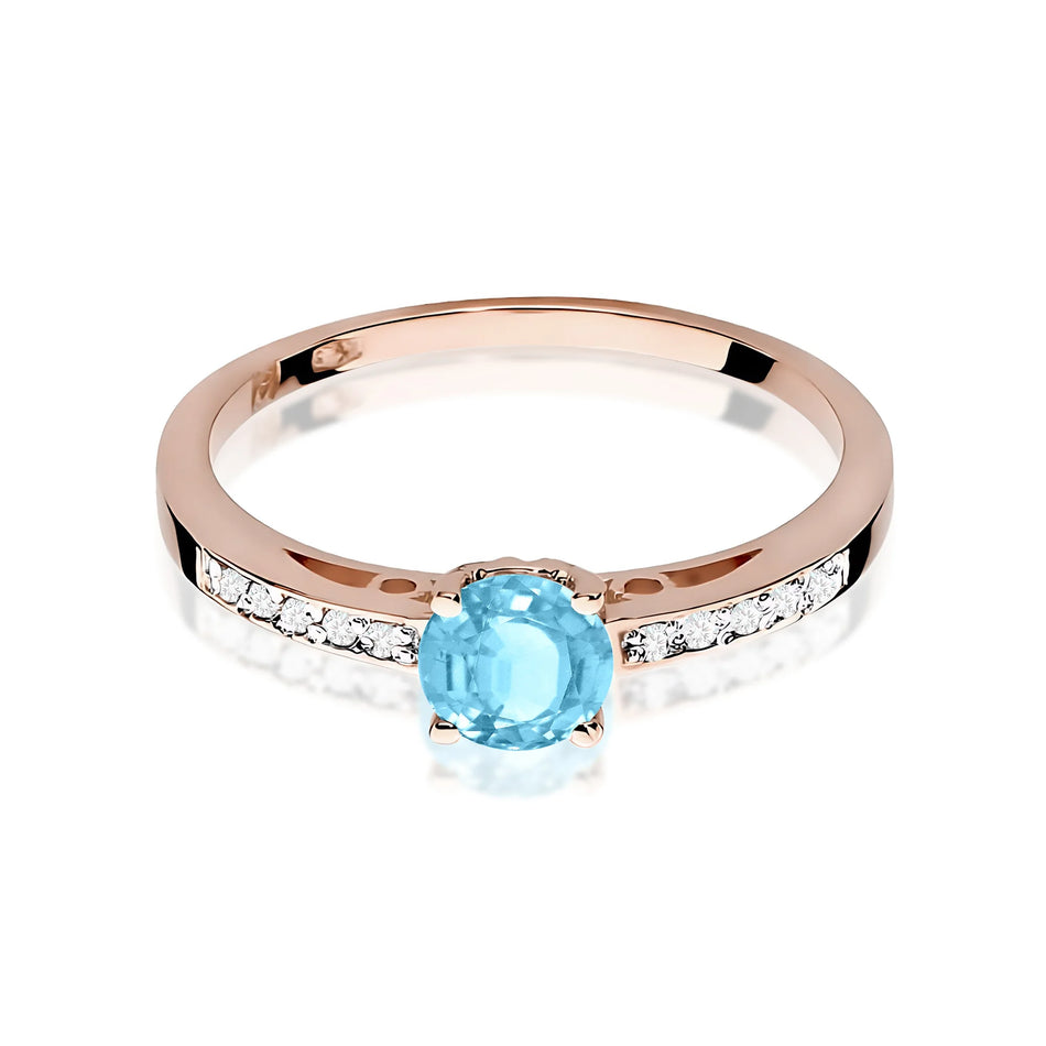 Goldring mit 0,50 ct Topas und 0,05 ct Diamanten