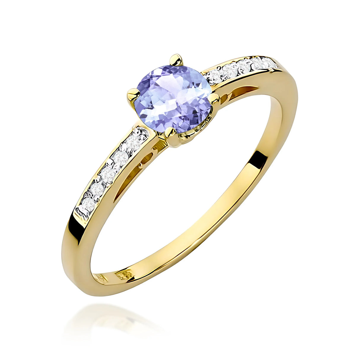Gold Ring with 0.50ct Tansanit and 0.05ct Diamonds