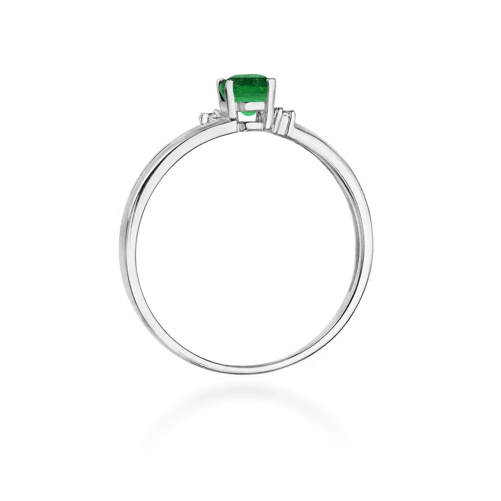 zlatý prsteň s 0,40 ct smaragdom a 0,029 ct diamantmi w0068-emg-01