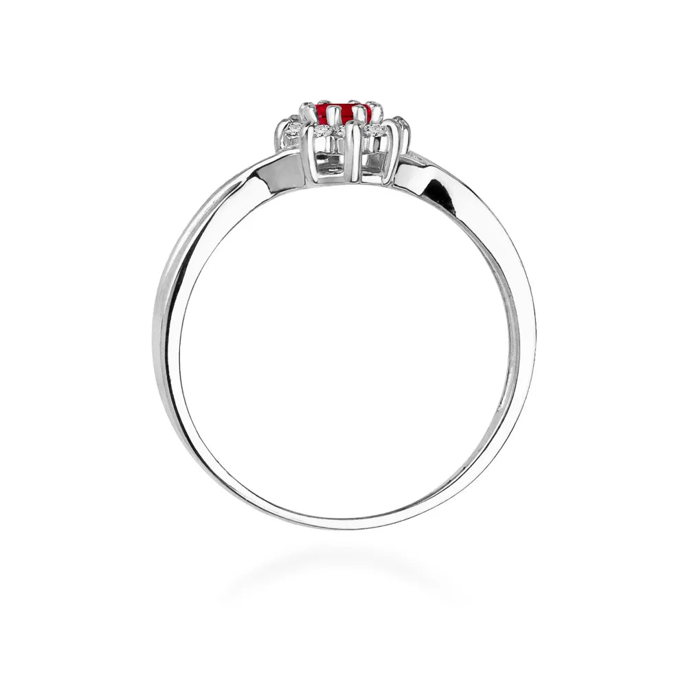 zlatý prsteň s 0,15 ct rubínom a diamantmi w0072-rur-01
