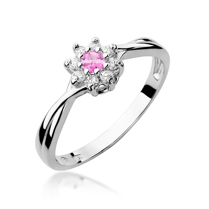 zlatý prsteň s ružovým topásom 0,13 ct a diamantmi 0,116 ct w0072-top-01