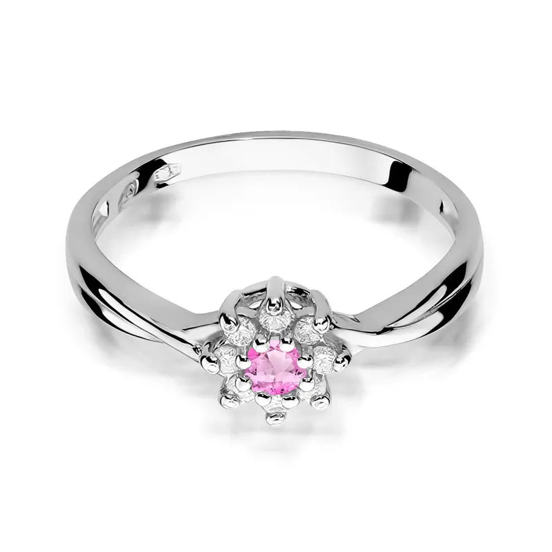 zlatý prsteň s ružovým topásom 0,13 ct a diamantmi 0,116 ct w0072-top-01
