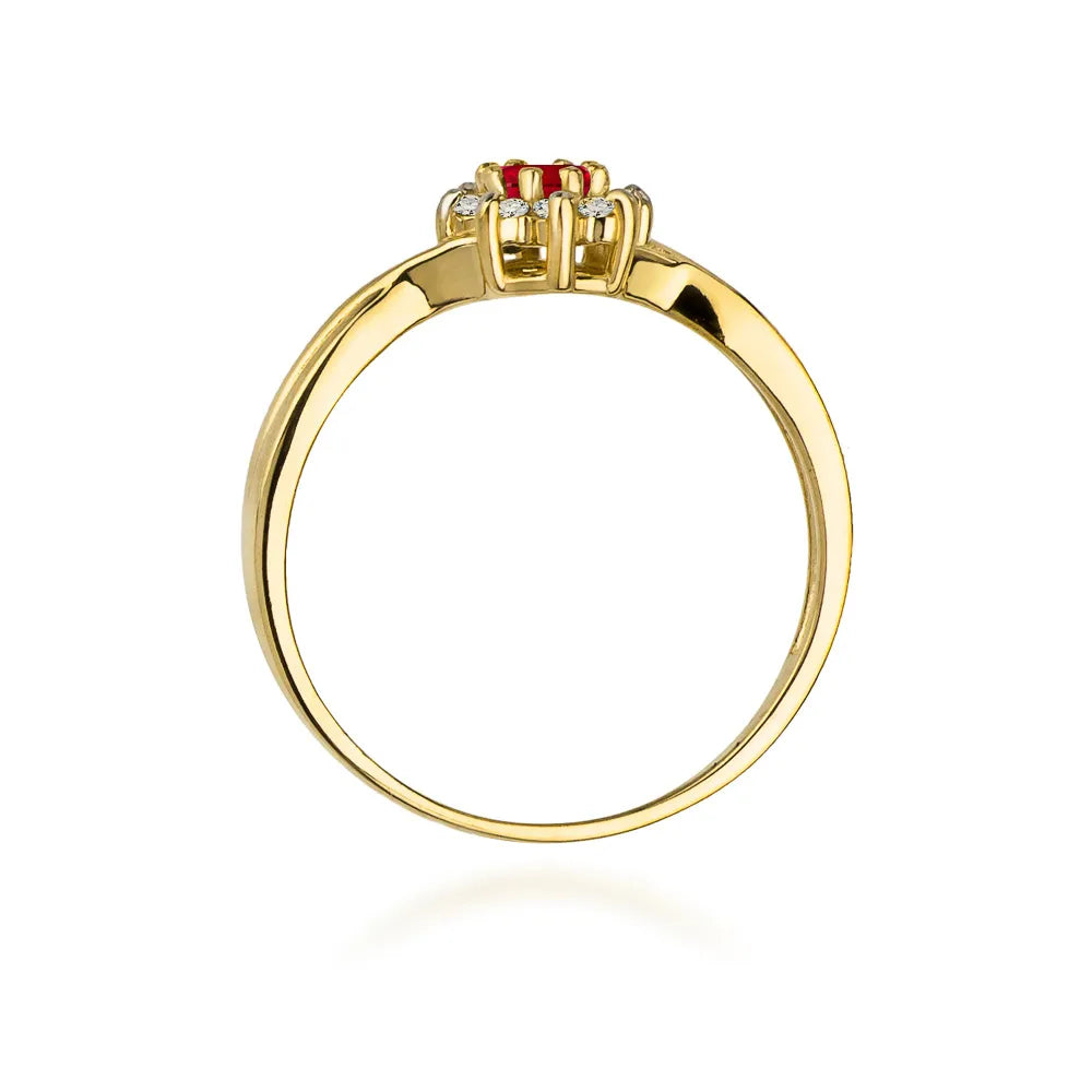 zlatý prsten s 0,15ct rubínem a diamanty w0072-rur-01