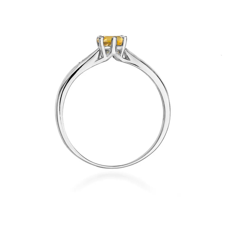 zlatý prsteň s 0,50 ct citrínom a diamantmi w0074-ciy-01