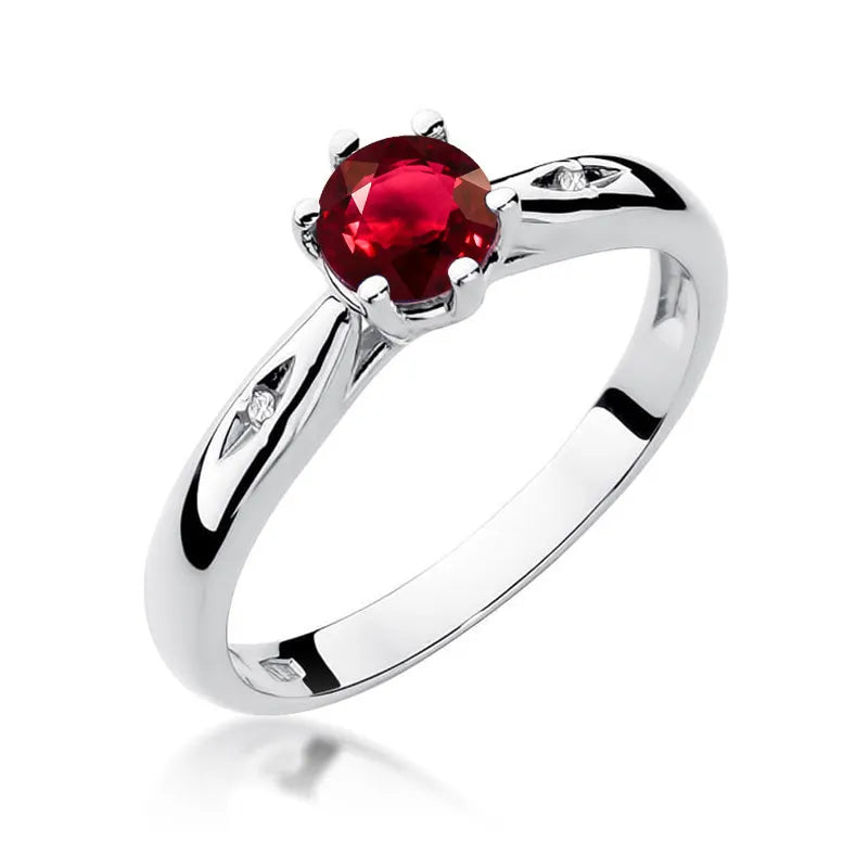 zlatý prsten s 0,60ct rubínem a diamanty w0074-rur-01