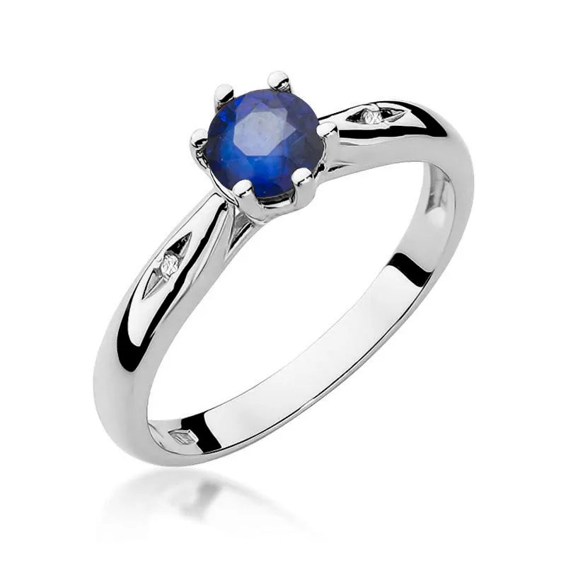 zlatý prsteň so zafírom 0,50 ct a diamantmi w0074-sab-01