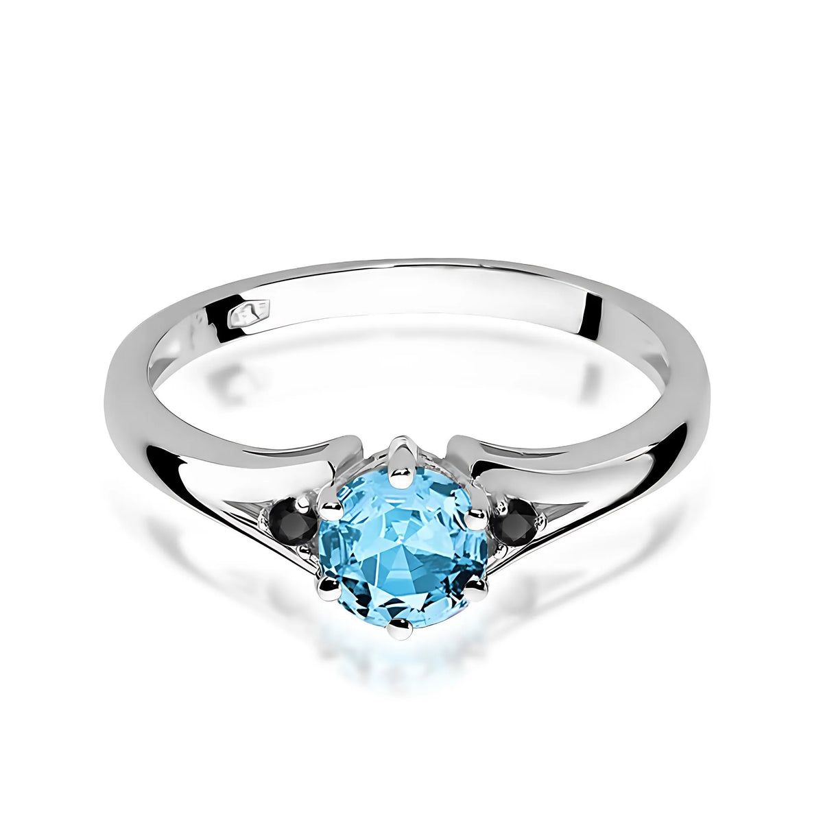 zlatý prsteň s 0,50 ct topásom a čiernymi diamantmi w0076-tob-02