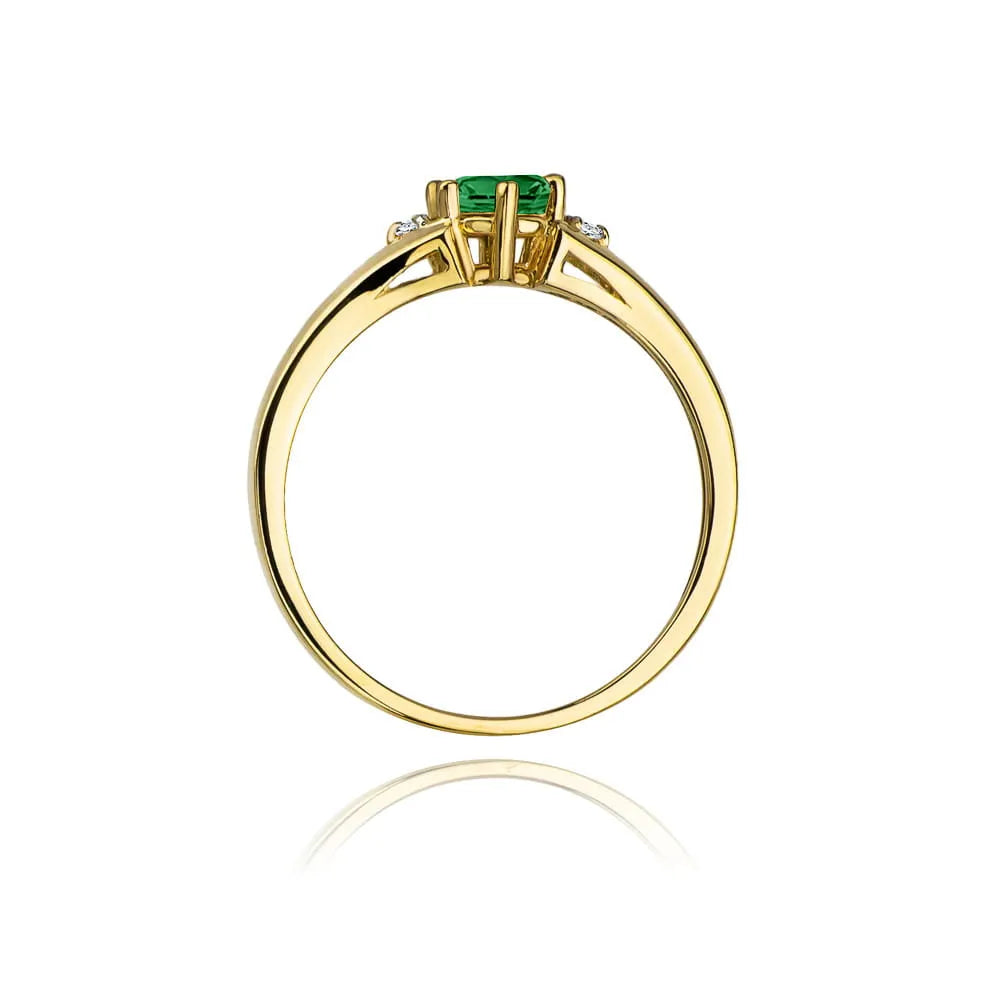 zlatý prsteň s 0,50 ct smaragdom a diamantmi w0076-emg-01