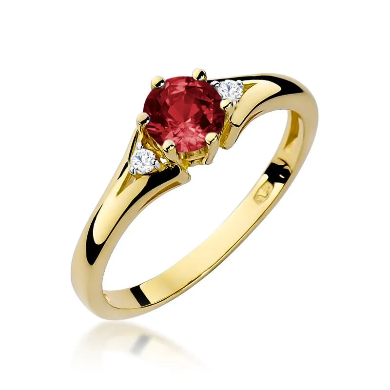 zlatý prsteň s 0,60 ct granátom a diamantmi w0076-gar-01