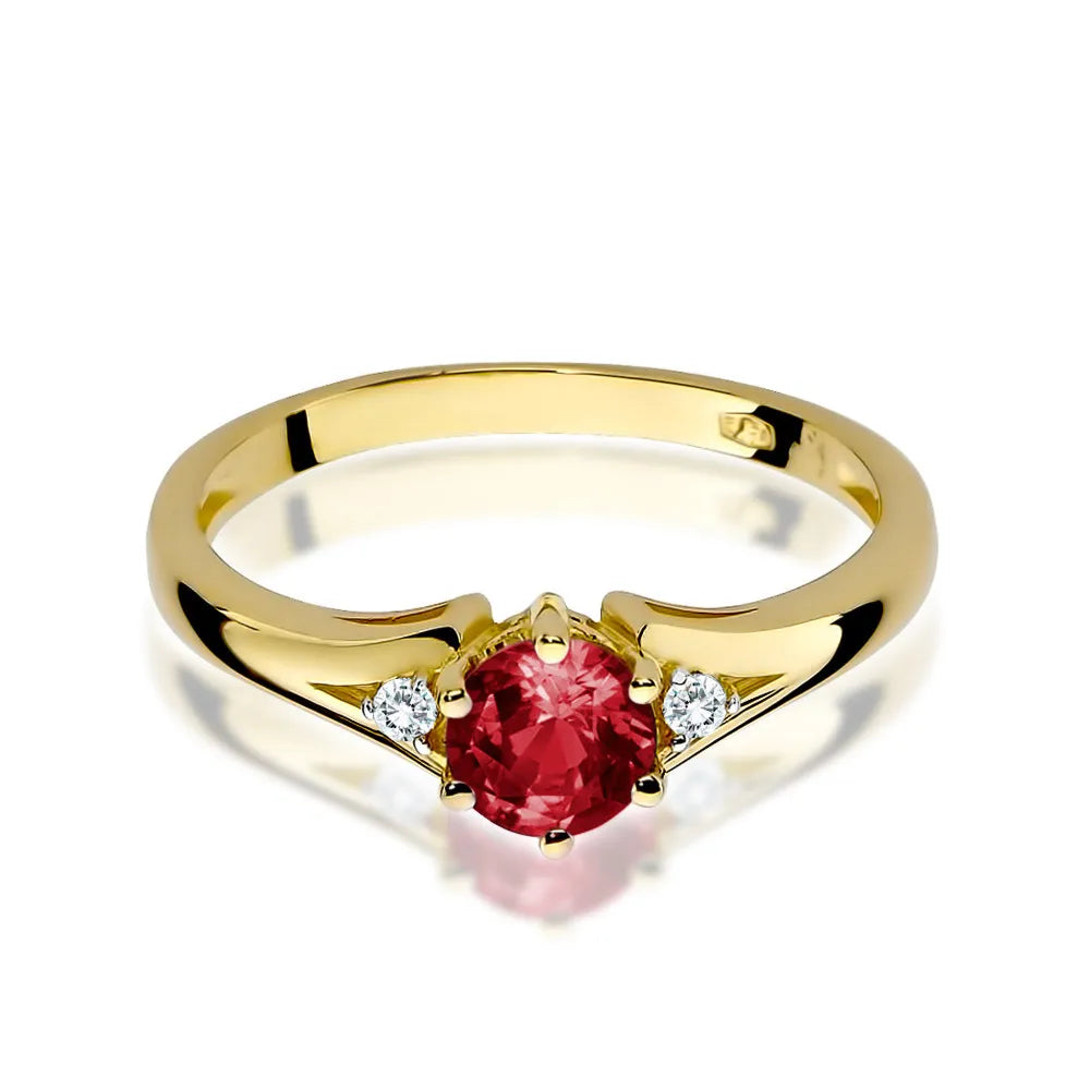 zlatý prsteň s 0,60 ct granátom a diamantmi w0076-gar-01
