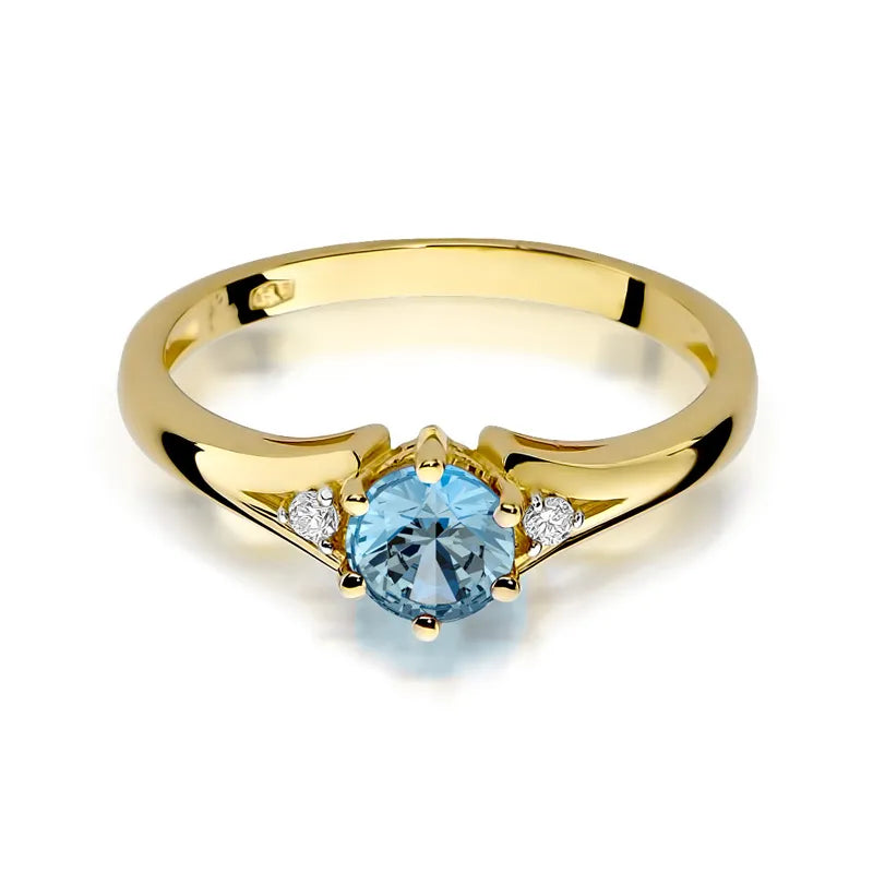 zlatý prsteň s topásom 0,50 ct a diamantmi w0076-tob-01