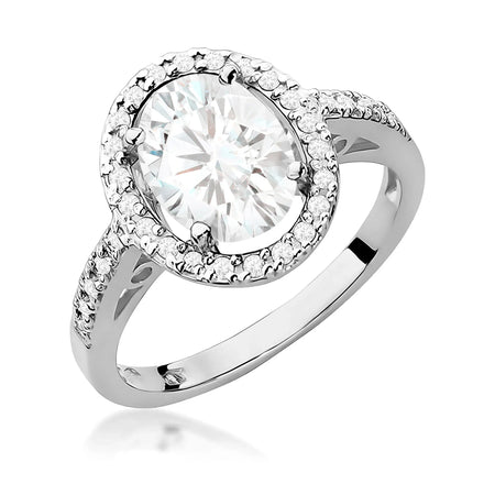 Bague de fiançailles en diamant Lab-grown en or blanc 585