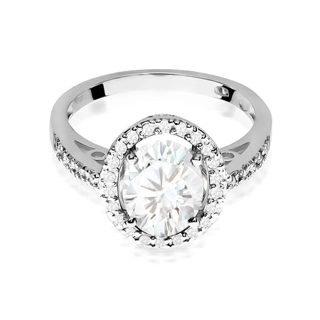 Bague de fiançailles en diamant Lab-grown en or blanc 585