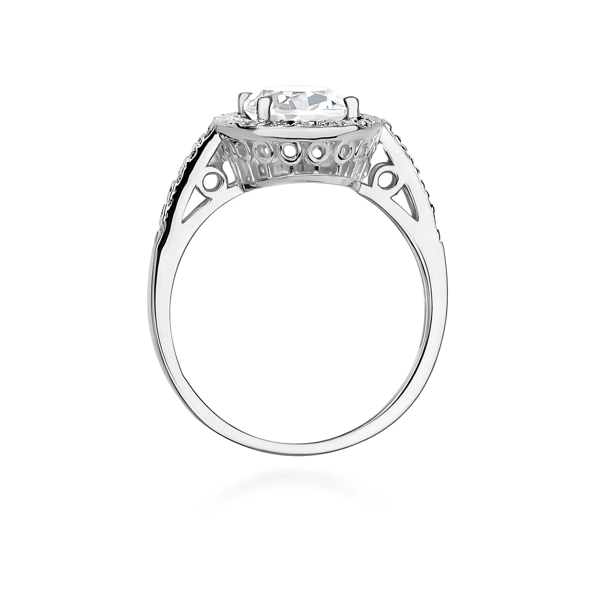 Bague de fiançailles en diamant Lab-grown en or blanc 585