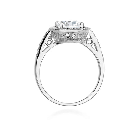 Bague de fiançailles en diamant Lab-grown en or blanc 585