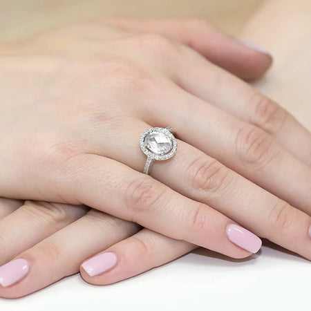Bague de fiançailles en diamant Lab-grown en or blanc 585