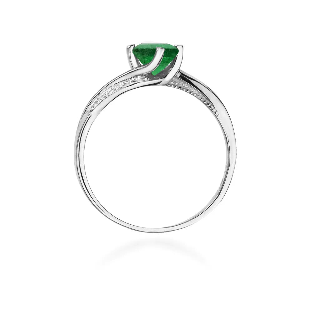 zlatý prsten s 0,50ct smaragdem a 0,05ct diamanty w0084-emg-01