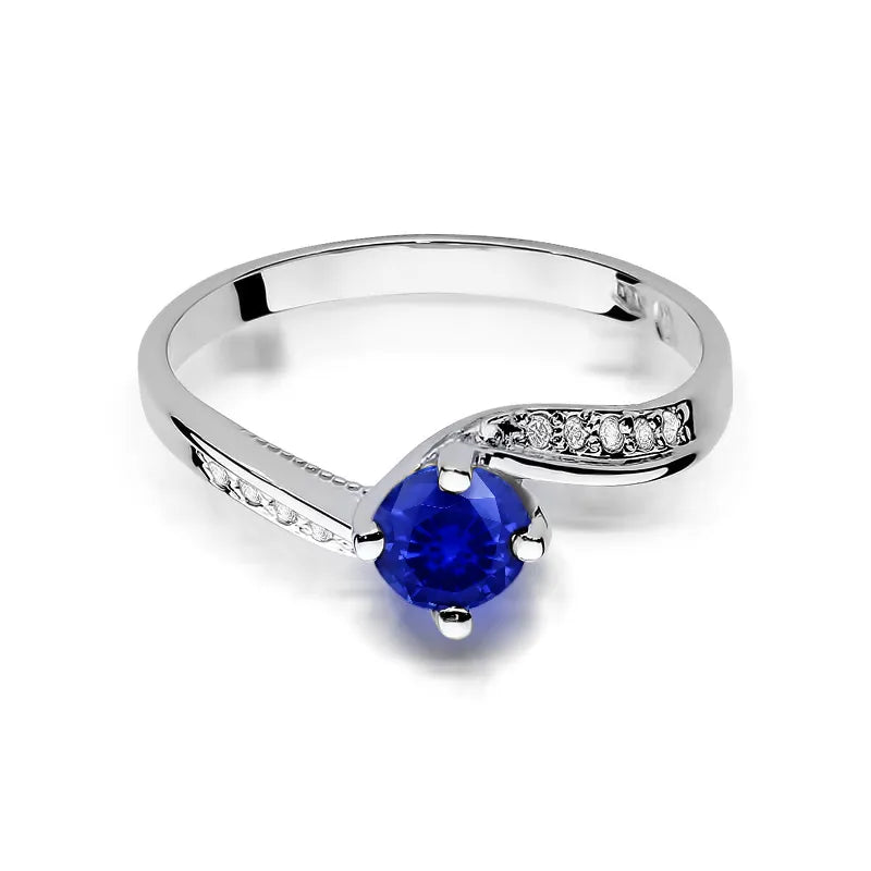 zlatý prsten s 0,50ct safírem a 0,05ct diamanty w0084-sab-01