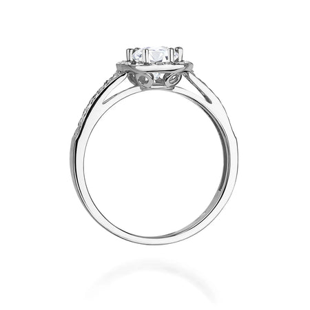 Zásnubný prsteň s diamantmi Lab-grown v 585 bielom zlate