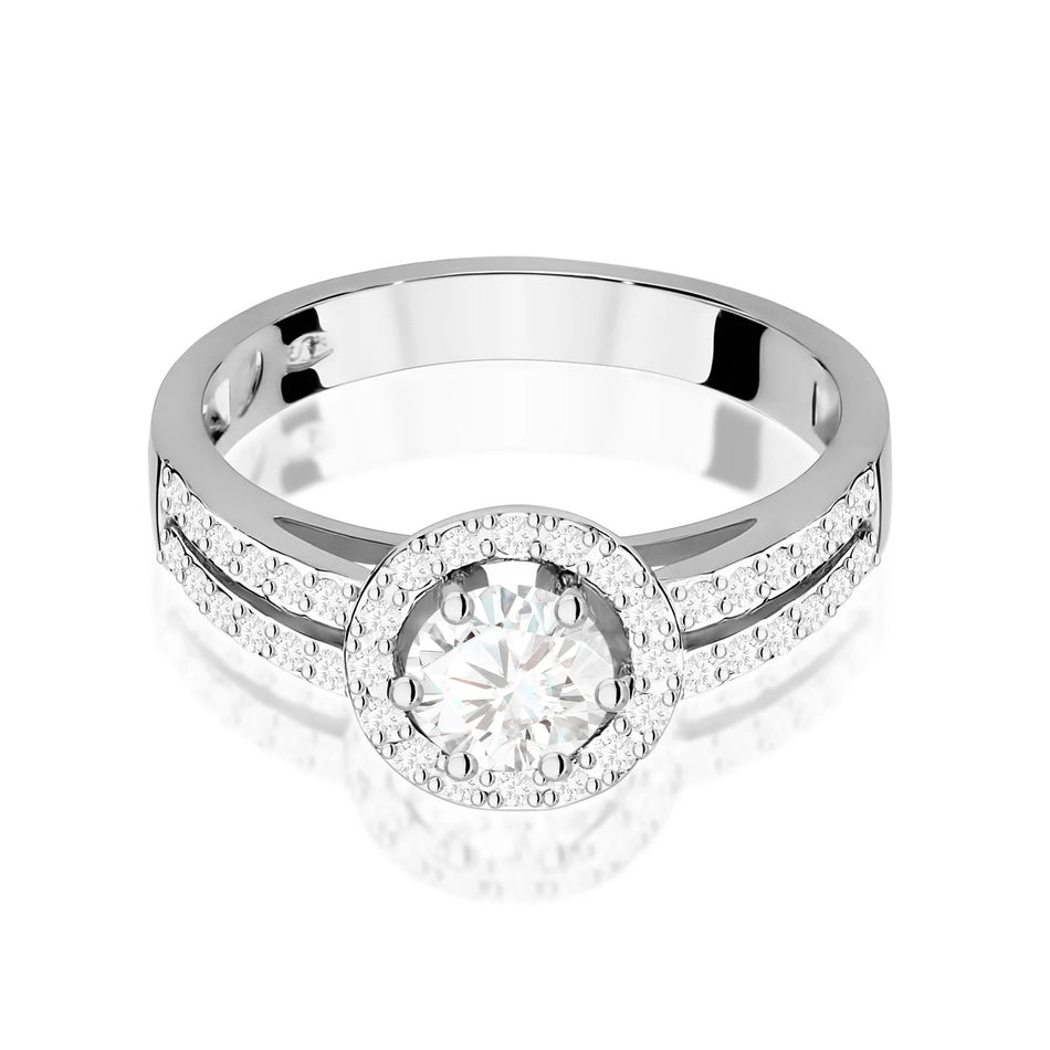 White Gold Ring with 0.60ct White sapphire and 0.20ct Diamonds