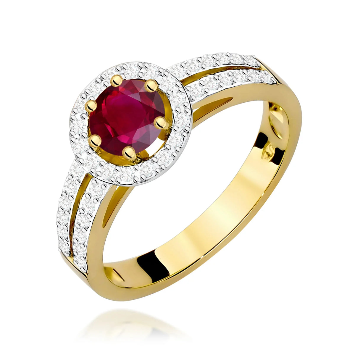 Bague en or avec rubis de 0,60 ct et diamants de 0,20 ct