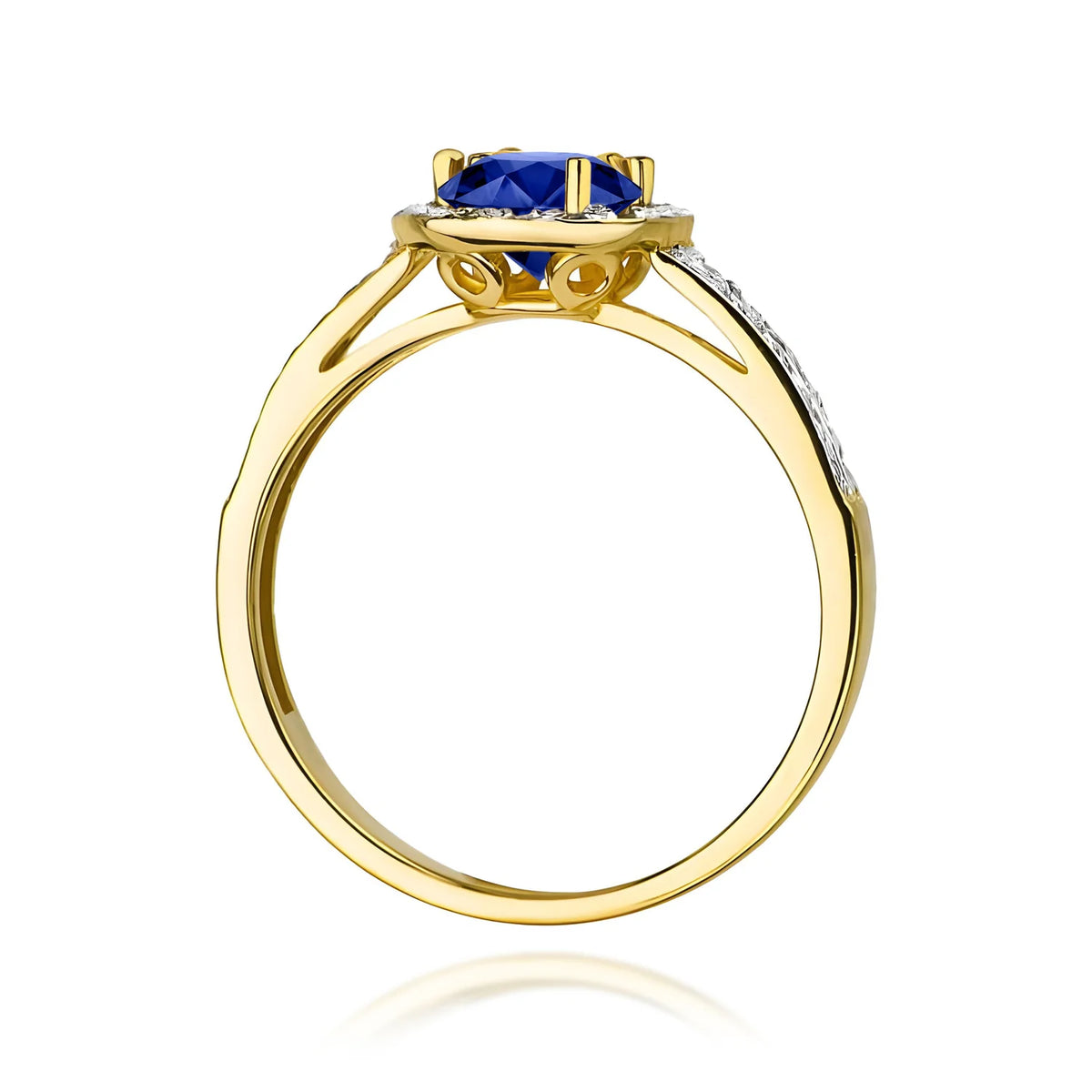 Bague en or avec saphir de 0,50 ct et diamants de 0,20 ct