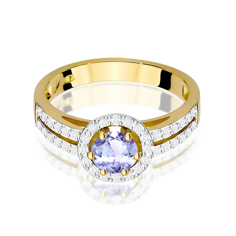 Zlatý prsten s 0,50ct tanzanitem a 0,20ct diamanty