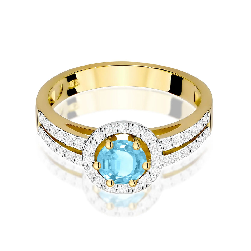 Zlatý prsten s topazem 0,50 ct a diamanty 0,20 ct