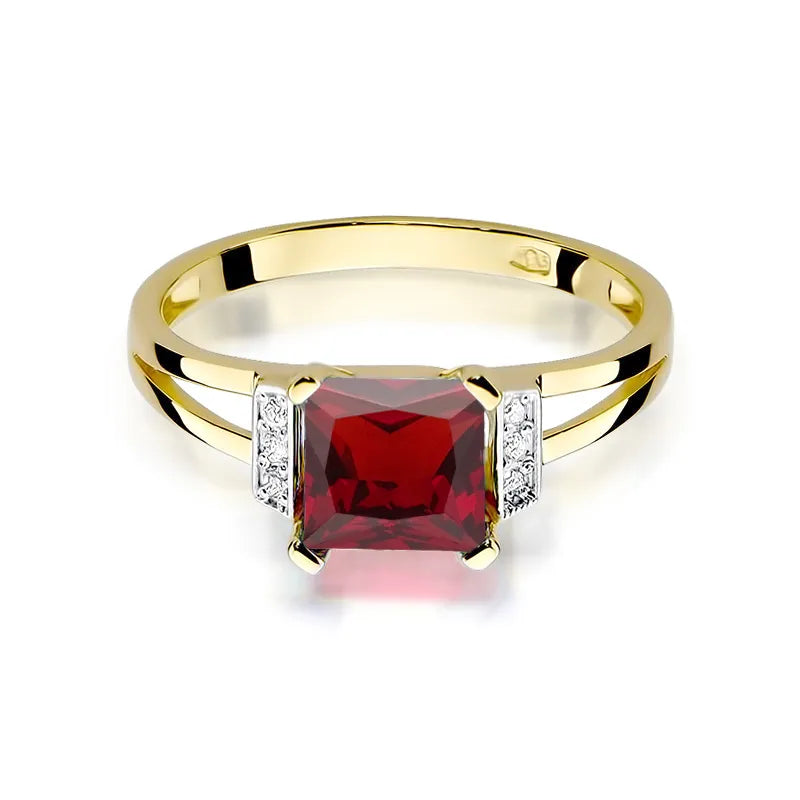 zlatý prsteň s 1,30 ct granátom a 0,03 ct diamantmi w0103-gar-01