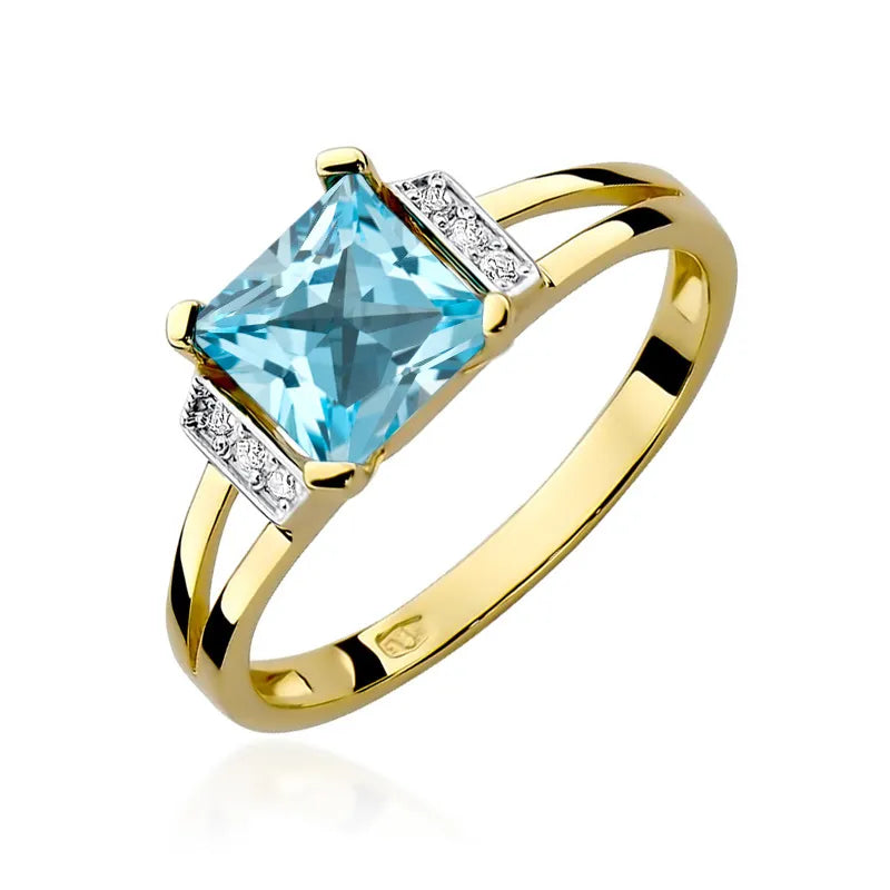 zlatý prsteň s 1,40 ct topásom a 0,03 ct diamantmi w0103-tob-01