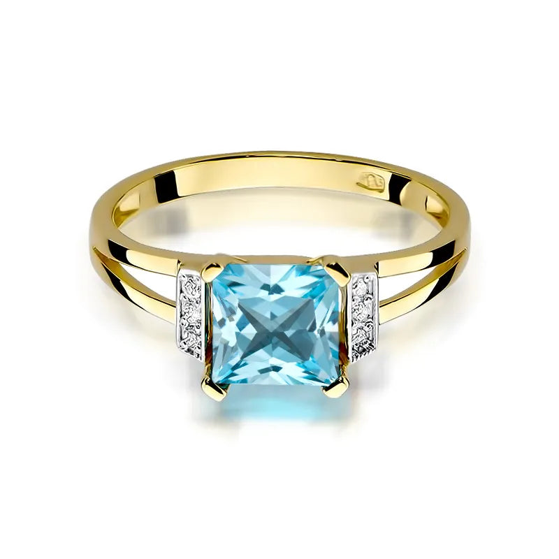 zlatý prsteň s 1,40 ct topásom a 0,03 ct diamantmi w0103-tob-01