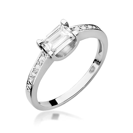 Lab-grown Diamond Engagement Ring in 585 White Gold