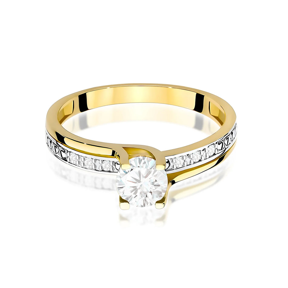 Zlatý prsten s bílým safírem 0,60 ct a diamanty 0,03 ct
