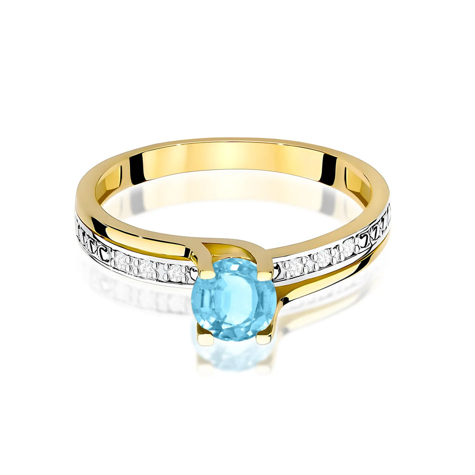 Bague en or avec topaze de 0,50 ct et diamants de 0,03 ct