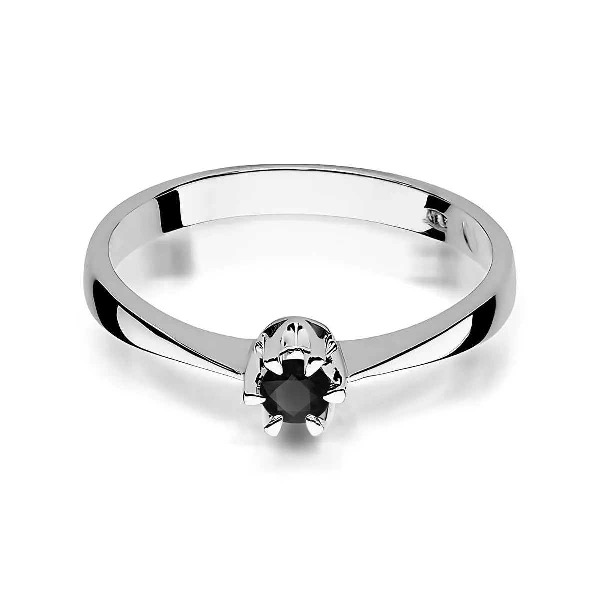 zlatý prsten s černým diamantem 0,12 ct w0111-dib-01