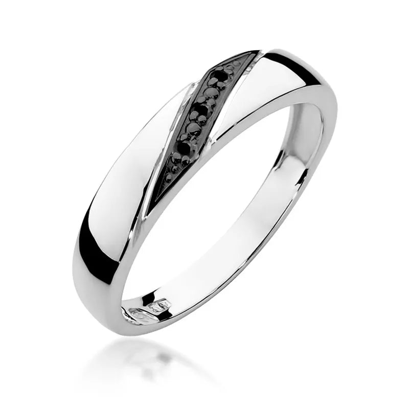 zlatý prsten s 0,015 ct černými diamanty w0118-dib-02